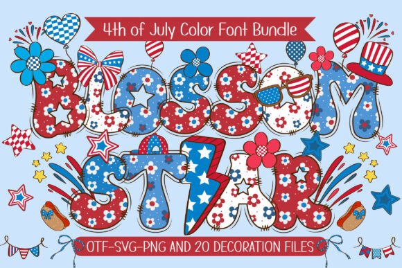 Blossom Star Font for Patriotic Branding