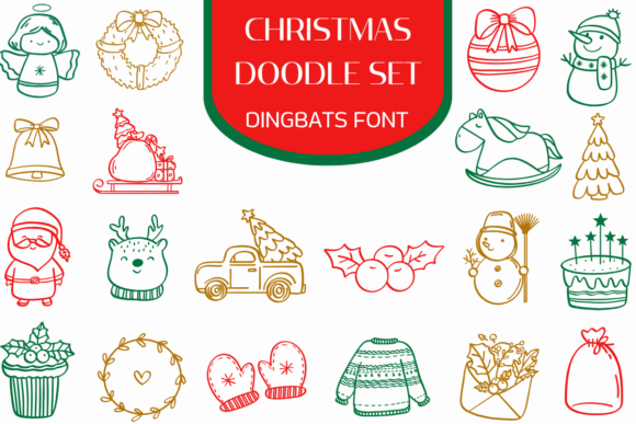 Christmas Doodle Set: A Festive Typeface for Web Design