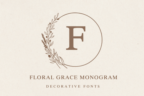 Floral Grace Monogram Typeface for Editorial Design