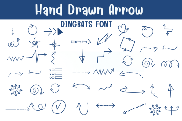 Hand Drawn Arrow Font for Branding
