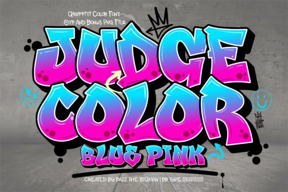 Judge Color Blue Pink Font for Bold Web Headers
