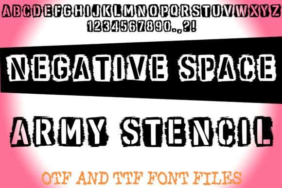 Negative Space Army Stencil Font for Web Design