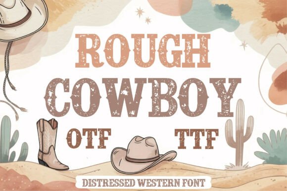 Rough Cowboy Font for Bold Western Crafts